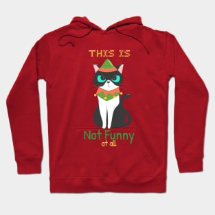 This Is Not Funny at All / Christmas Cat Hoodie